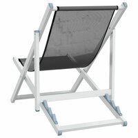 Strandstoelen inklapbaar 2 st aluminium en textileen grijs 6