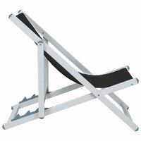 Strandstoelen inklapbaar 2 st aluminium en textileen zwart 5