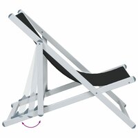 Strandstoelen inklapbaar 2 st aluminium en textileen zwart 7