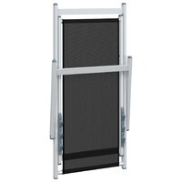 Strandstoelen inklapbaar 2 st aluminium en textileen zwart 8