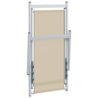 Strandstoelen inklapbaar 2 st aluminium en textileen cr&egrave;mekleur 8