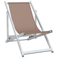 Strandstoelen inklapbaar 2 st aluminium en textileen bruin 3