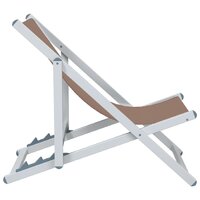 Strandstoelen inklapbaar 2 st aluminium en textileen bruin 5