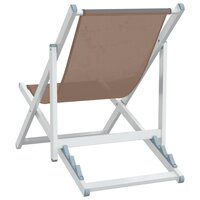 Strandstoelen inklapbaar 2 st aluminium en textileen bruin 6