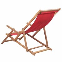 Strandstoel inklapbaar stof en houten frame rood 3