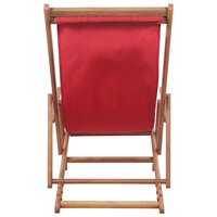 Strandstoel inklapbaar stof en houten frame rood 4