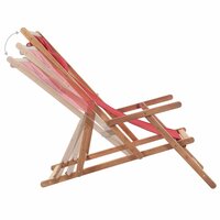 Strandstoel inklapbaar stof en houten frame rood 5