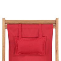 Strandstoel inklapbaar stof en houten frame rood 7