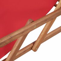 Strandstoel inklapbaar stof en houten frame rood 8