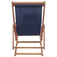 Strandstoel inklapbaar stof en houten frame blauw 4