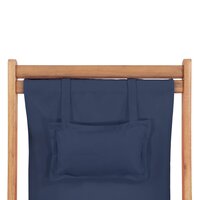 Strandstoel inklapbaar stof en houten frame blauw 7