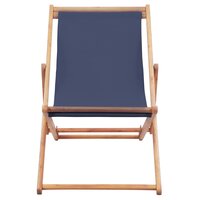 Strandstoel inklapbaar stof en houten frame blauw 3