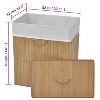 Wasmand rechthoekig bamboe natuurlijk 8