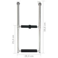 Boordladder inklapbaar met 2 sporten roestvrij staal 5