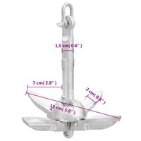 Anker inklapbaar 0,7 kg thermisch verzinkt gietijzer zilver 9