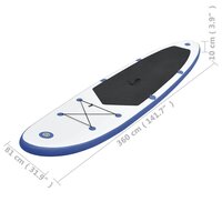 Stand Up Paddleboardset opblaasbaar blauw en wit 8