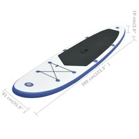 Stand Up Paddleboardset opblaasbaar blauw en wit 8