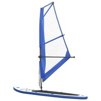 Stand-up paddleboard opblaasbaar met zeilset blauw en wit 3