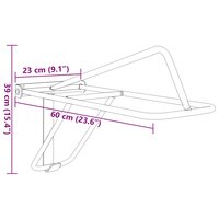 Zadelrek inklapbaar wandgemonteerd ijzer zwart 9