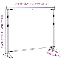 Achtergrondstandaard 254x243 cm staal zwart 9