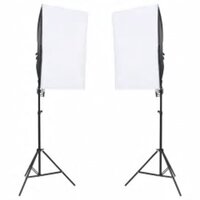 Fotostudioset met verlichtingsset en achtergrond 2