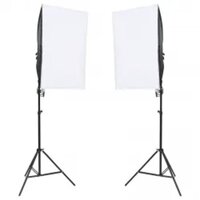 Fotostudioset met verlichtingsset en achtergrond 2