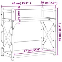 Printerstandaard 2-laags 40x20x40 cm bewerkt hout zwart 9