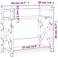 Printerstandaard 2-laags 40x20x40 cm bewerkt hout gerookt eiken 9