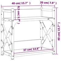 Printerstandaard 2-laags 40x20x40 cm bewerkt hout grijs sonoma 9