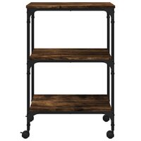 Printerkastje 3-laags 50x41x75 cm bewerkt hout gerookt eiken 7