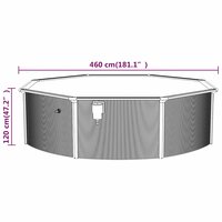 Zwembad met stalen wand rond 460x120 cm wit 8