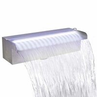 Zwembadwaterval met LED&amp;apos;s rechthoekig 30 cm roestvrij staal 2