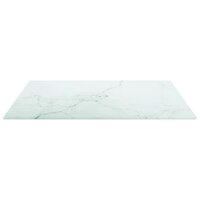 Tafelblad 50x50 cm 6 mm gehard glas met marmeren design wit 3