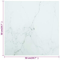 Tafelblad 50x50 cm 6 mm gehard glas met marmeren design wit 5