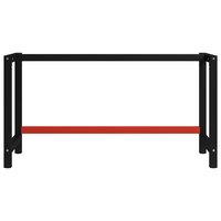 Werkbankframe 150x57x79 cm metaal zwart en rood 2