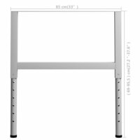 Werkbankframes verstelbaar 2 st 85x(69-95,5) cm metaal grijs 9