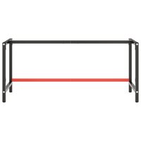 Werkbankframe 180x57x79 cm metaal matzwart en matrood 4