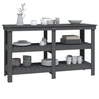 Werkbank 142,5x50x80 cm massief grenenhout grijs 4