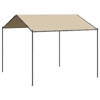 Tuinpaviljoen 3x3 m staal en stof beige 2