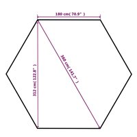 Tuinpaviljoen met gordijnen hexagonaal 360x265 cm 8
