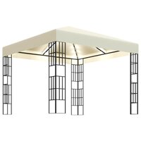 Prieel met LED-lichtslinger 3x3 m cr&egrave;mekleurig 2