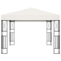 Prieel met LED-lichtslinger 3x3 m stof cr&egrave;mekleurig 4