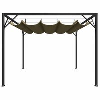 Tuinprieel met uittrekbaar dak 180 g/m&sup2; 3x3 m taupe 2