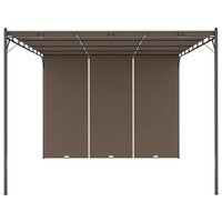 Tuinprieel met zijgordijn 4x3x2,25 m taupe 3