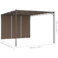 Tuinprieel met zijgordijn 4x3x2,25 m taupe 9