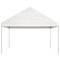 Prieel met dak 6,69x4,08x3,22 m polyetheen wit 3