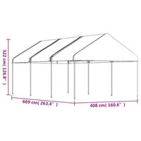 Prieel met dak 6,69x4,08x3,22 m polyetheen wit 5