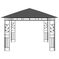 Prieel met klamboe 180 g/m&sup2; 3x3x2,73 m antraciet 3