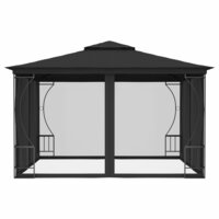 Prieel met netten 300x300x265 cm antracietkleurig 2