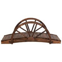 Tuinbrug met half wiel 99x50x38 cm massief vurenhout 3